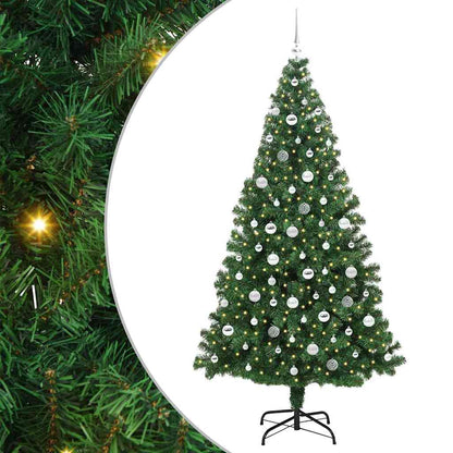 Kunstkerstboom Groen 210 cm PVC en Staal en Kunststof