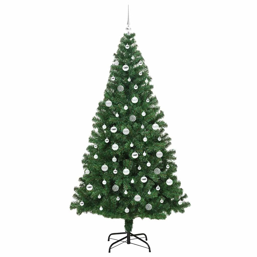 Kunstkerstboom Groen 210 cm PVC en Staal en Kunststof