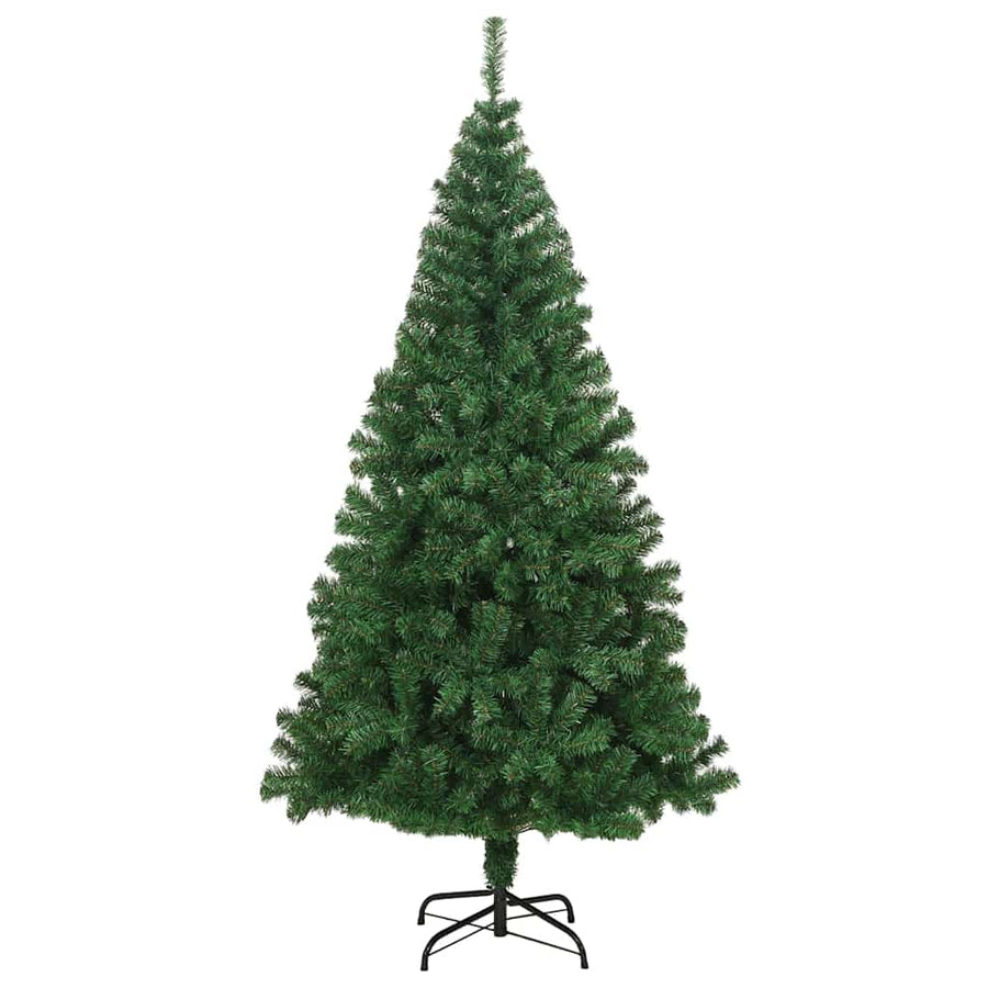Kunstkerstboom Groen 210 cm PVC en Staal en Kunststof