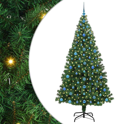 Kunstkerstboom Groen 210 cm PVC en Staal en Kunststof