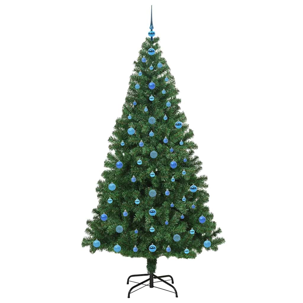 Kunstkerstboom Groen 210 cm PVC en Staal en Kunststof