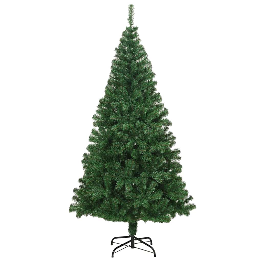 Kunstkerstboom Groen 210 cm PVC en Staal en Kunststof