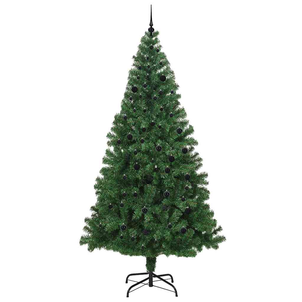 Kunstkerstboom Groen 240 cm PVC en Staal en Kunststof
