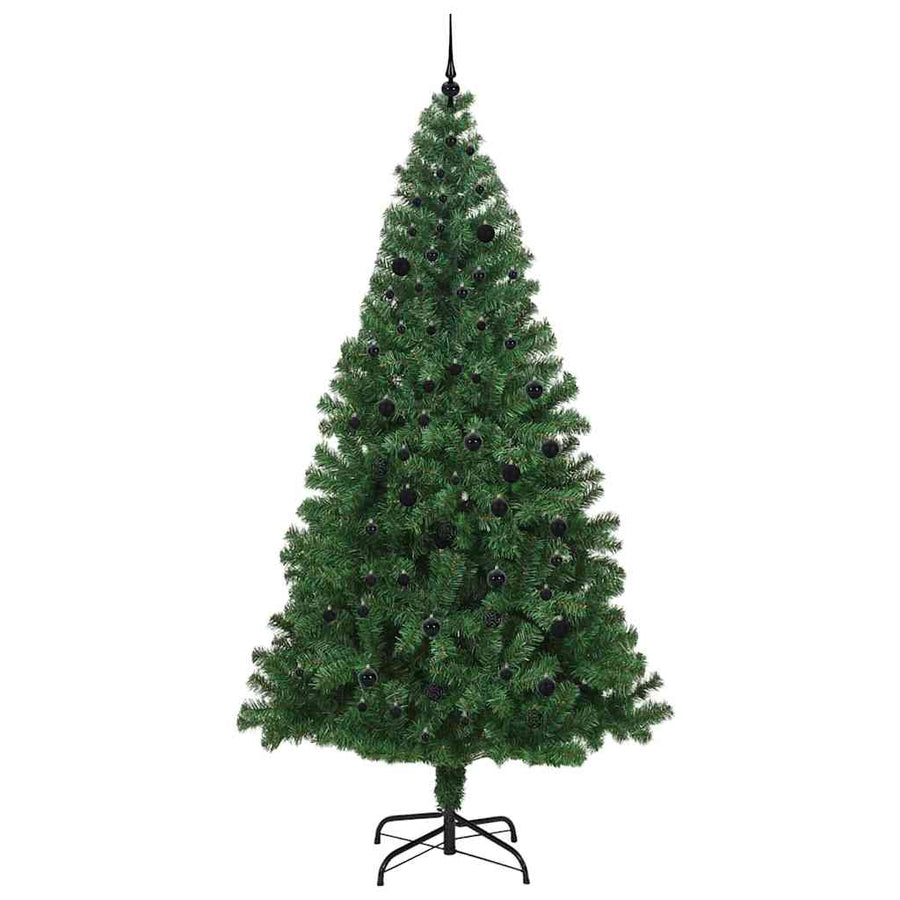 Kunstkerstboom Groen 240 cm PVC en Staal en Kunststof