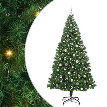 Kunstkerstboom Groen 240 cm PVC en Staal en Kunststof