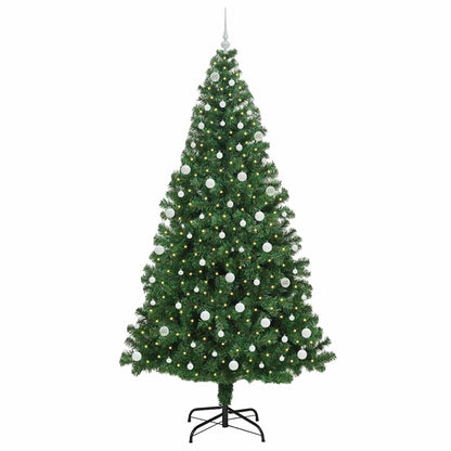 Kunstkerstboom Groen 240 cm PVC en Staal en Kunststof