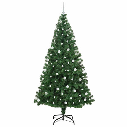 Kunstkerstboom Groen 240 cm PVC en Staal en Kunststof