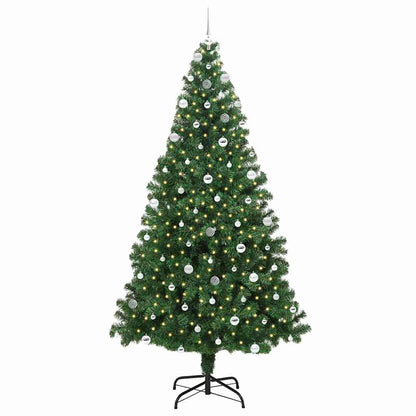 Kunstkerstboom Groen 240 cm PVC en Staal en Kunststof