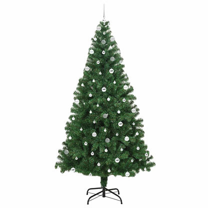 Kunstkerstboom Groen 240 cm PVC en Staal en Kunststof