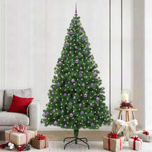 Kunstkerstboom Groen 240 cm PVC en Staal en Kunststof