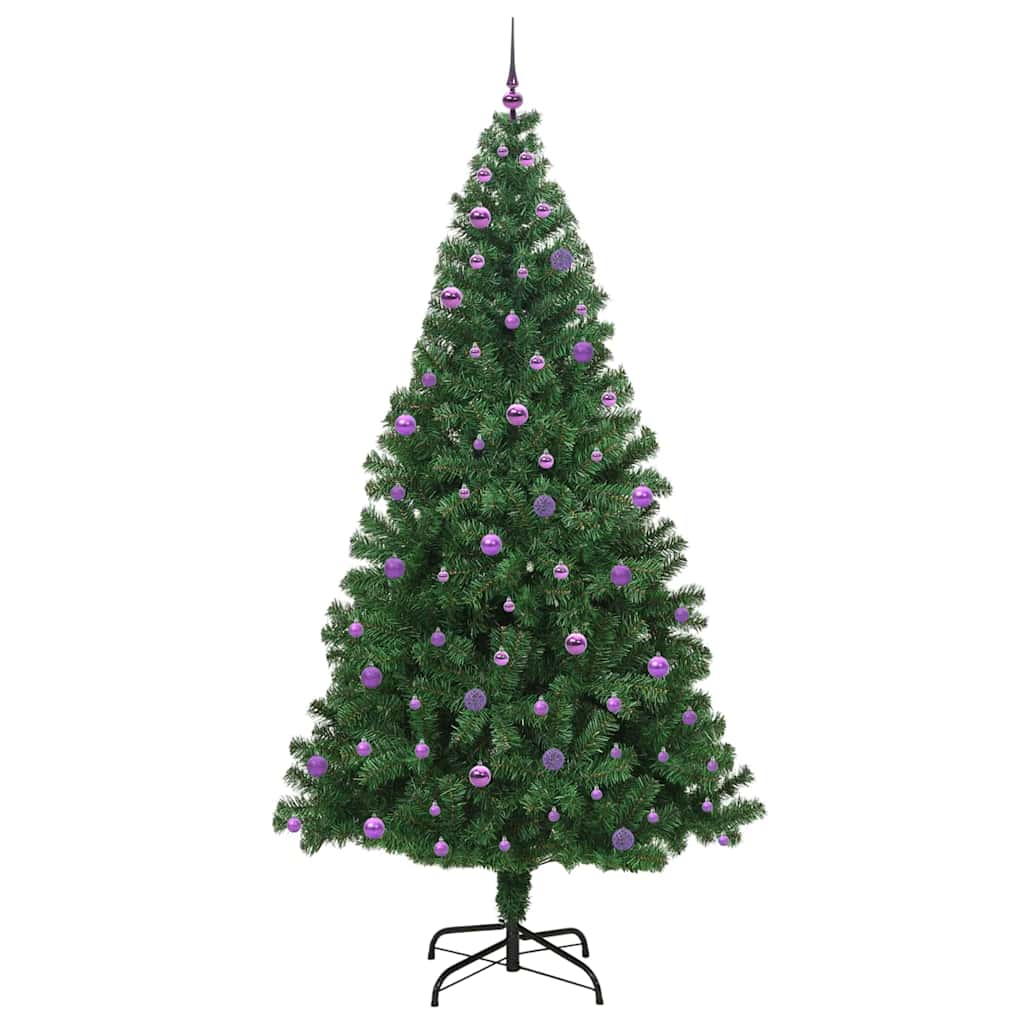 Kunstkerstboom Groen 240 cm PVC en Staal en Kunststof