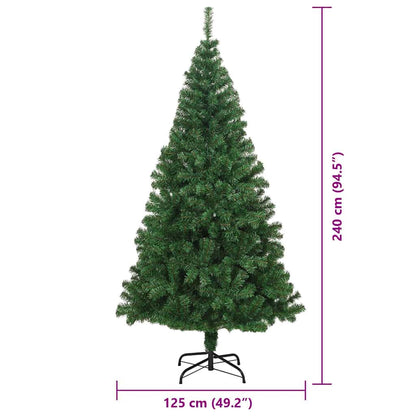 Kunstkerstboom Groen 240 cm PVC en Staal en Kunststof