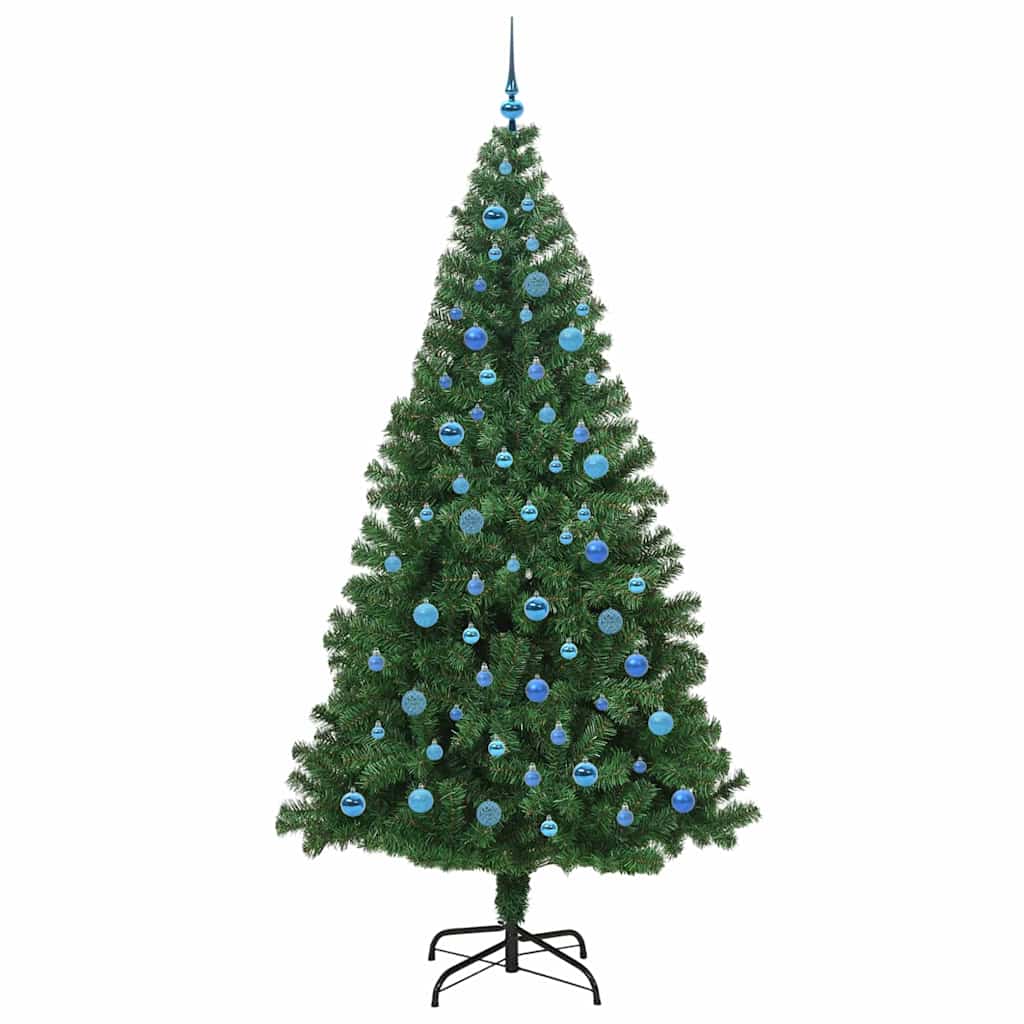 Kunstkerstboom Groen 240 cm PVC en Staal en Kunststof