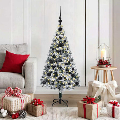 Kunstkerstboom met 150 LED Wit 120 cm PVC en Staal en Kunststof