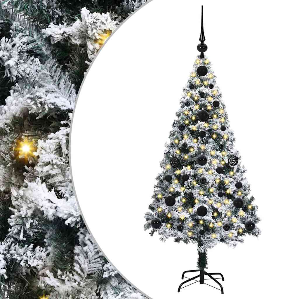 Kunstkerstboom met 150 LED Wit 120 cm PVC en Staal en Kunststof