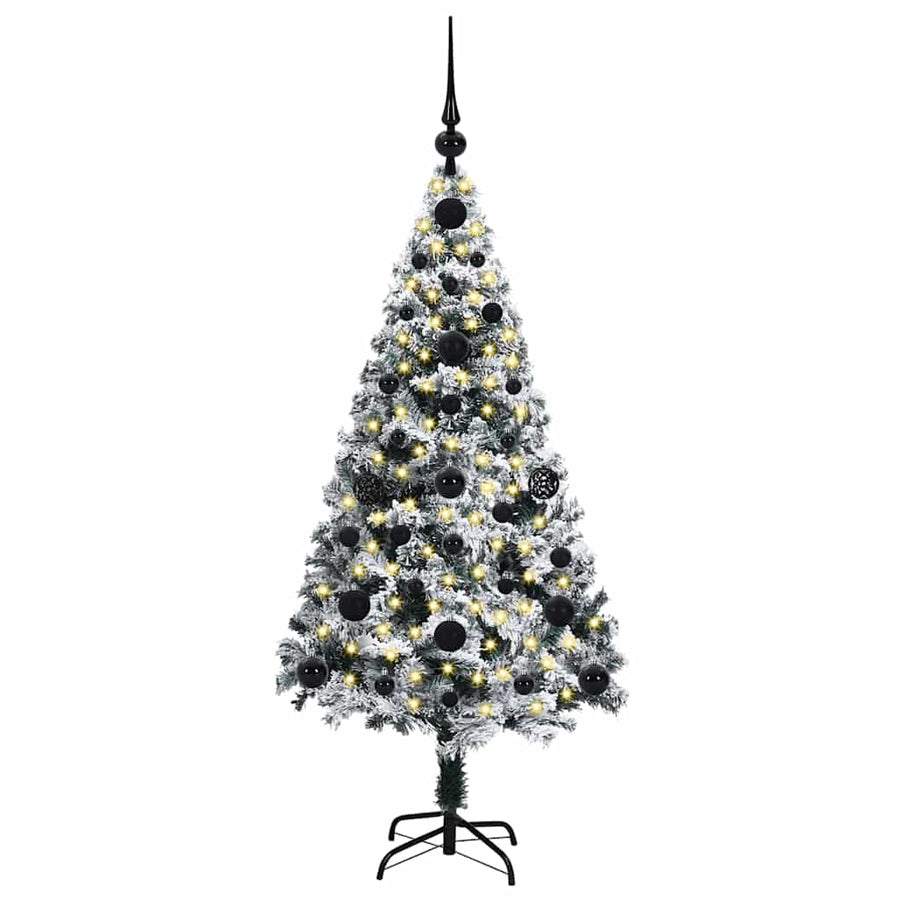 Kunstkerstboom met 150 LED Wit 120 cm PVC en Staal en Kunststof