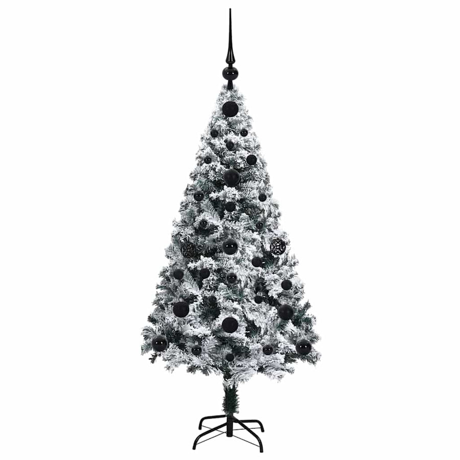 Kunstkerstboom met 150 LED Wit 120 cm PVC en Staal en Kunststof