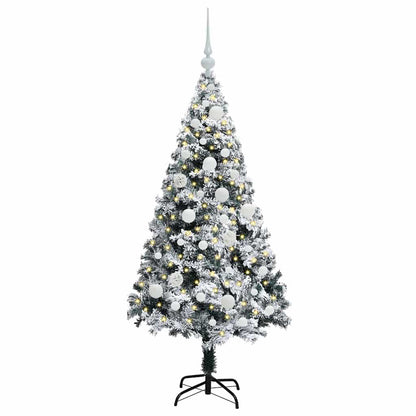 Kunstkerstboom met 150 LED Wit 120 cm PVC en Staal en Kunststof