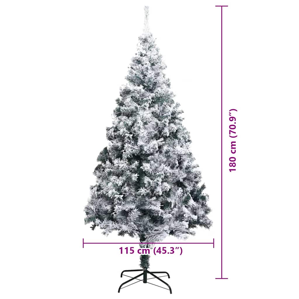 Kunstkerstboom Groen 180 x 115 cm PVC en Staal en Kunststof