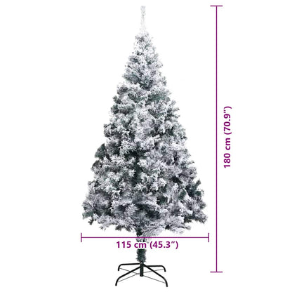 Kunstkerstboom Groen 180 x 115 cm PVC en Staal en Kunststof