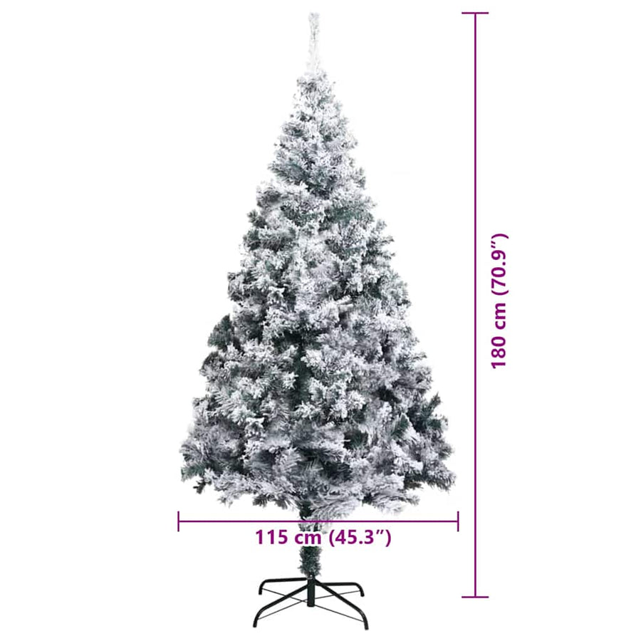 Kunstkerstboom Groen 180 x 115 cm PVC en Staal en Kunststof