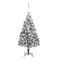 Kunstkerstboom met 300 LED Wit 180 cm PVC en Staal en Kunststof
