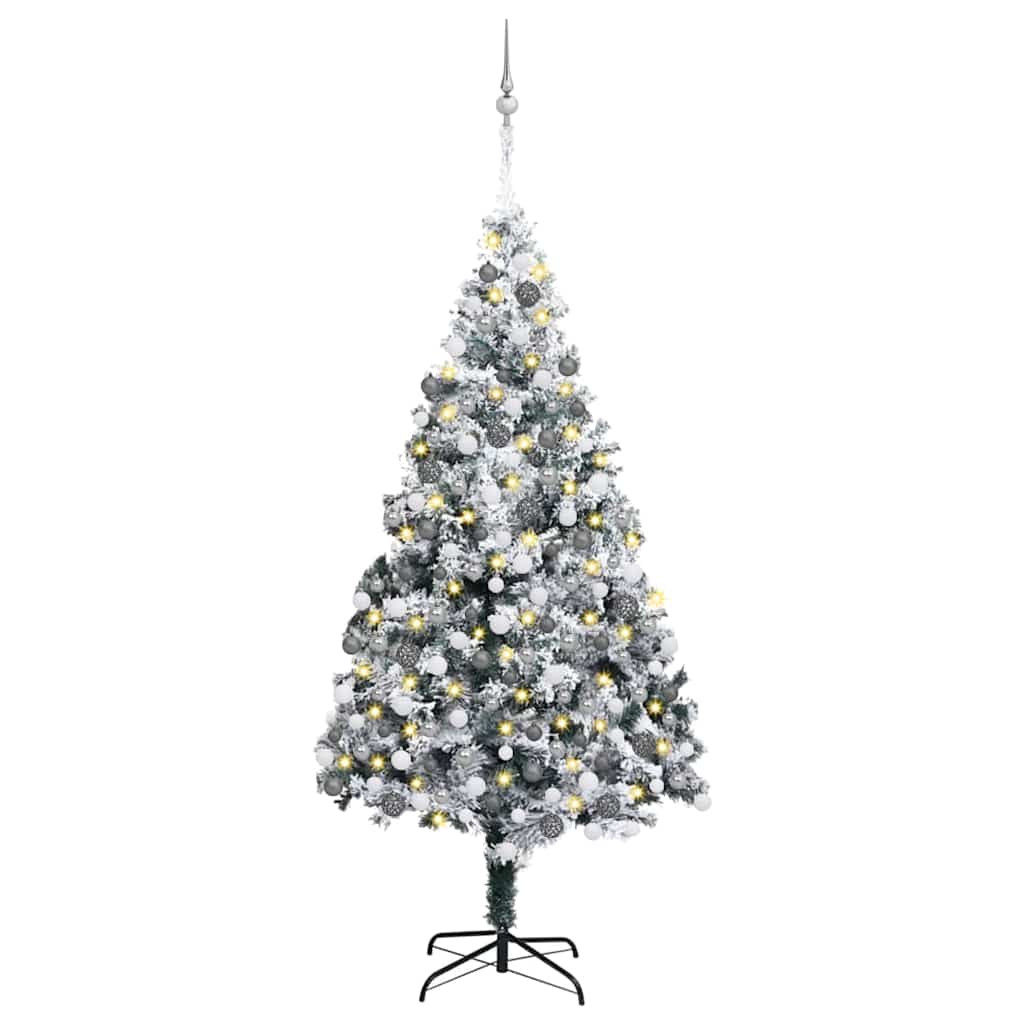 Kunstkerstboom Groen 180 x 115 cm PVC en Staal en Kunststof
