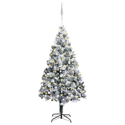 Kunstkerstboom Groen 180 x 115 cm PVC en Staal en Kunststof