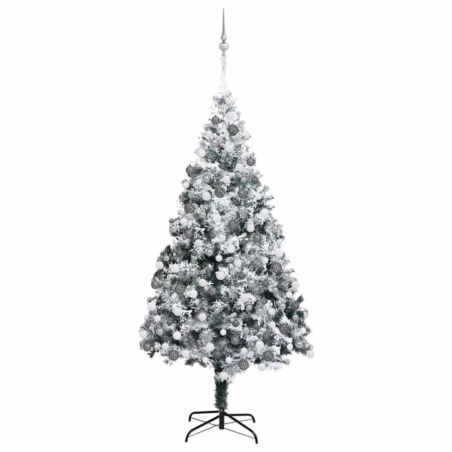 Kunstkerstboom Groen 180 x 115 cm PVC en Staal en Kunststof