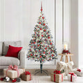 Kunstkerstboom met 300 LED Wit 180 cm PVC en Staal en Kunststof