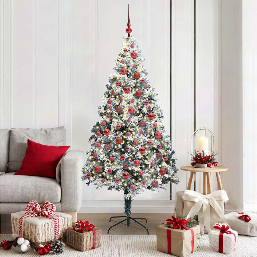 Kunstkerstboom Groen 180 x 115 cm PVC en Staal en Kunststof