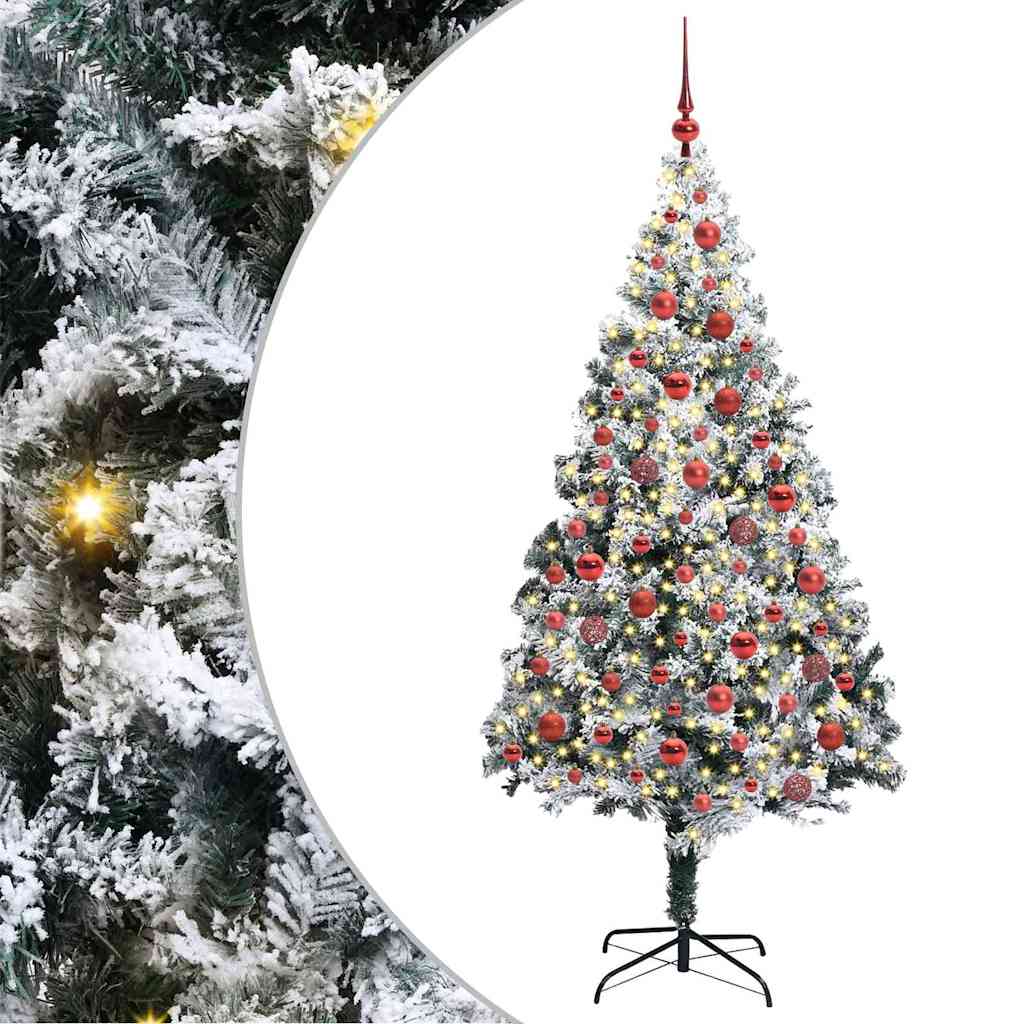 Kunstkerstboom Groen 180 x 115 cm PVC en Staal en Kunststof