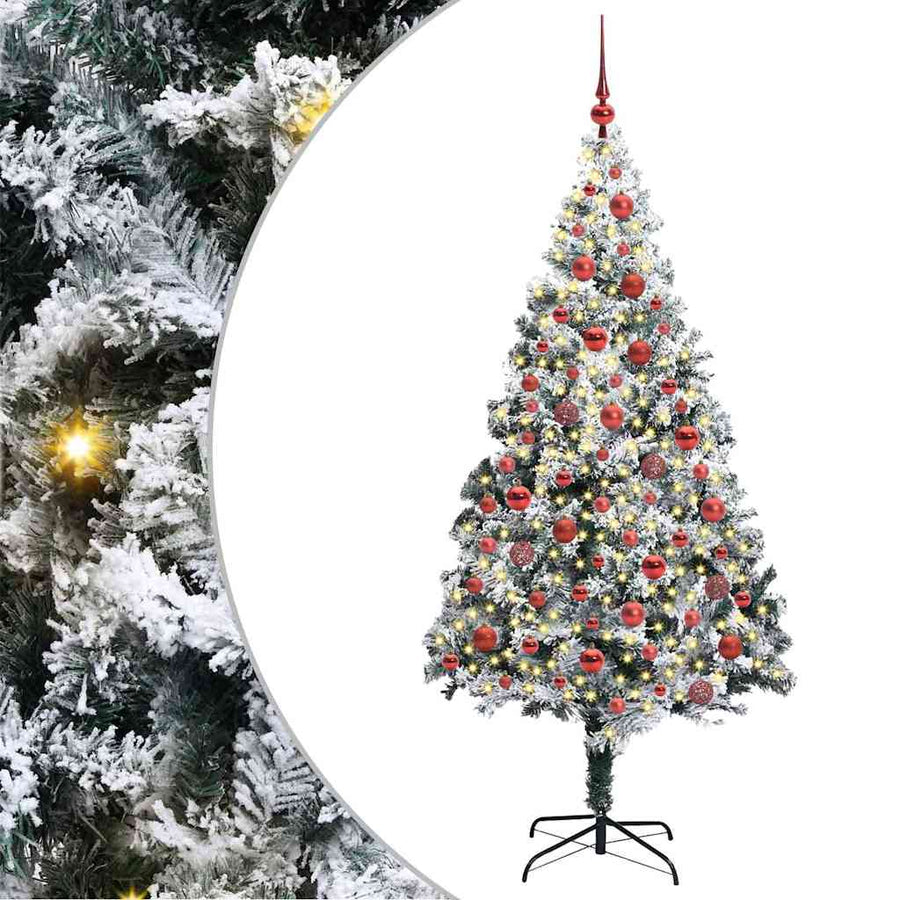 Kunstkerstboom Groen 180 x 115 cm PVC en Staal en Kunststof