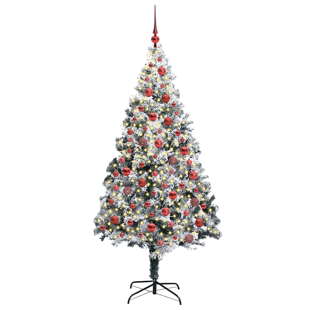 Kunstkerstboom Groen 180 x 115 cm PVC en Staal en Kunststof