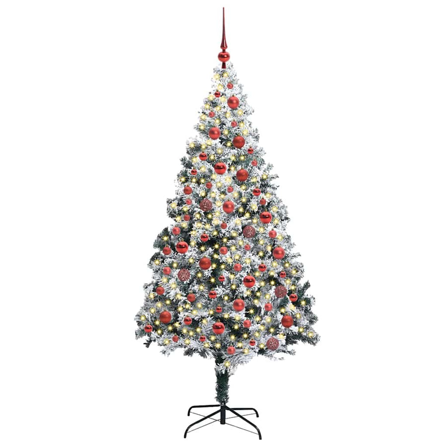 Kunstkerstboom Groen 180 x 115 cm PVC en Staal en Kunststof