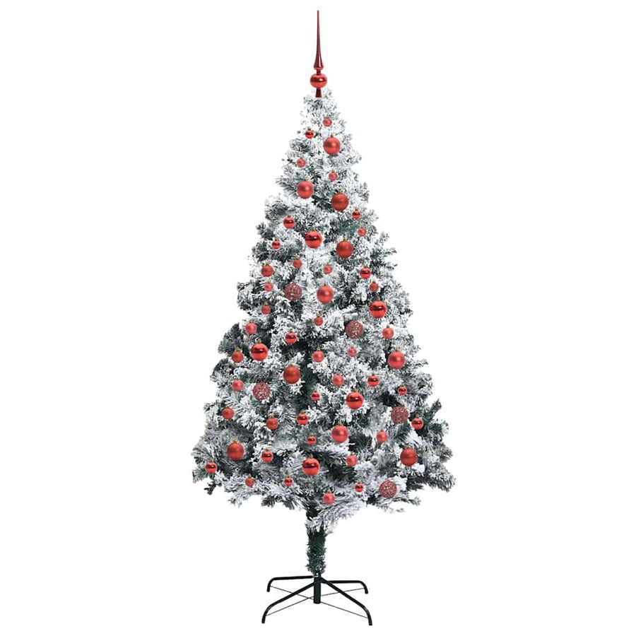 Kunstkerstboom Groen 180 x 115 cm PVC en Staal en Kunststof