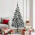 Kunstkerstboom met 300 LED Wit 180 cm PVC en Staal en Kunststof