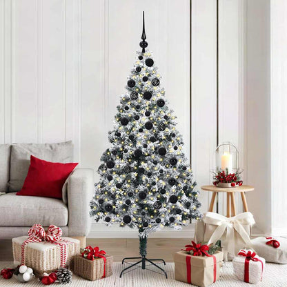 Kunstkerstboom Groen 180 x 115 cm PVC en Staal en Kunststof