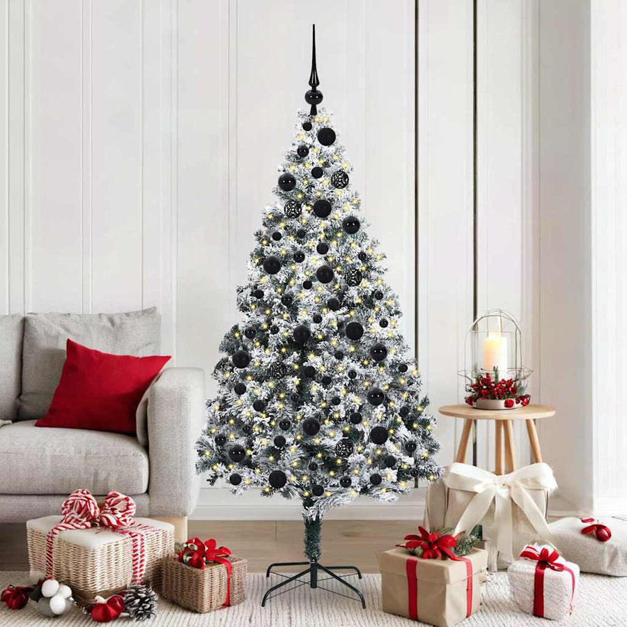 Kunstkerstboom Groen 180 x 115 cm PVC en Staal en Kunststof