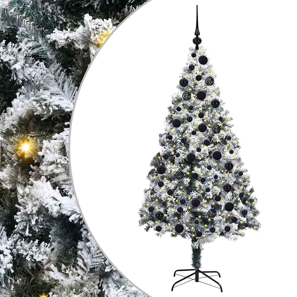 Kunstkerstboom Groen 180 x 115 cm PVC en Staal en Kunststof