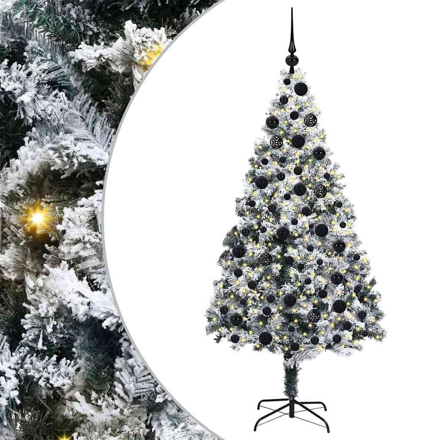 Kunstkerstboom Groen 180 x 115 cm PVC en Staal en Kunststof