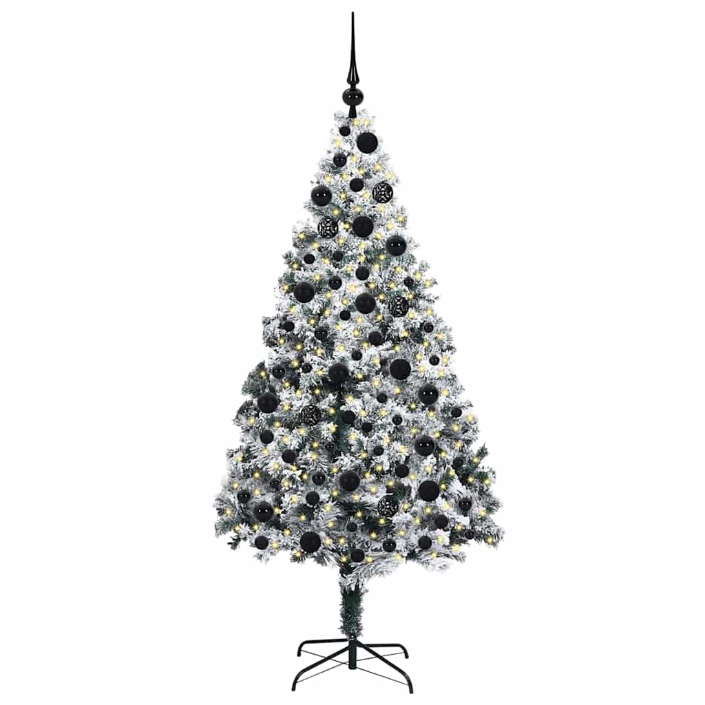 Kunstkerstboom Groen 180 x 115 cm PVC en Staal en Kunststof