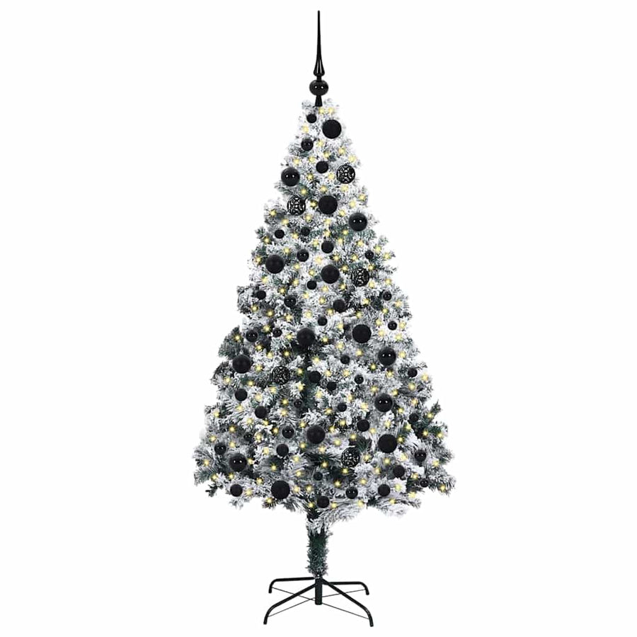 Kunstkerstboom Groen 180 x 115 cm PVC en Staal en Kunststof
