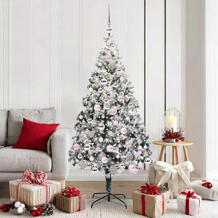Kunstkerstboom Groen 180 x 115 cm PVC en Staal en Kunststof
