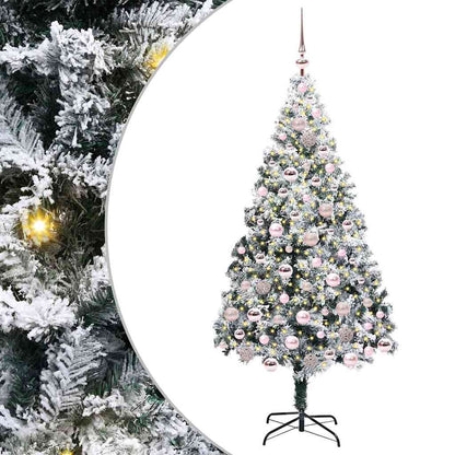 Kunstkerstboom Groen 180 x 115 cm PVC en Staal en Kunststof