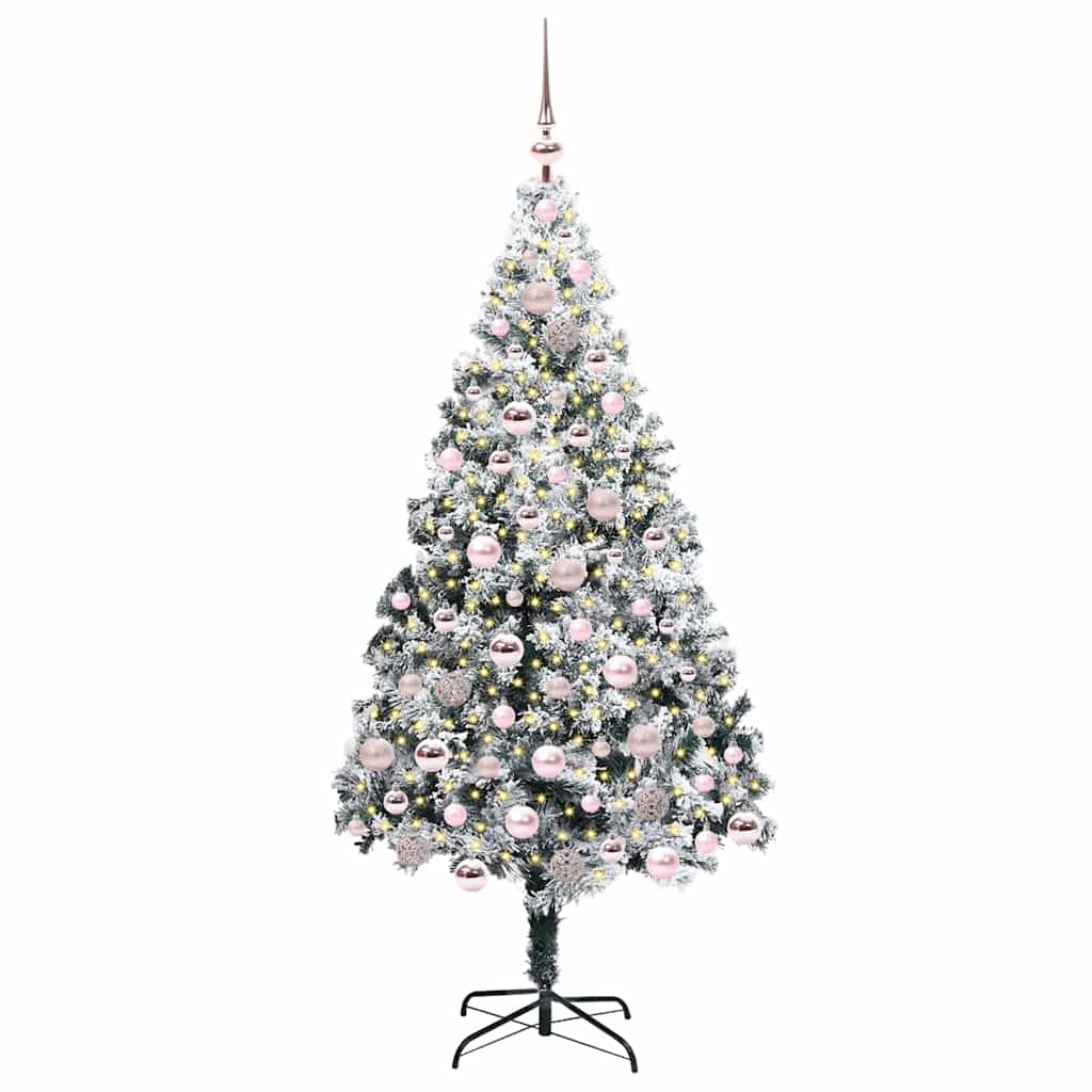 Kunstkerstboom Groen 180 x 115 cm PVC en Staal en Kunststof