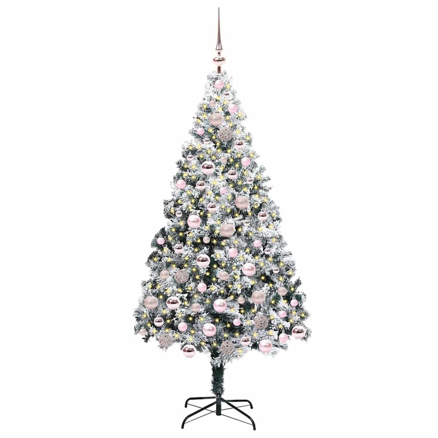 Kunstkerstboom Groen 180 x 115 cm PVC en Staal en Kunststof