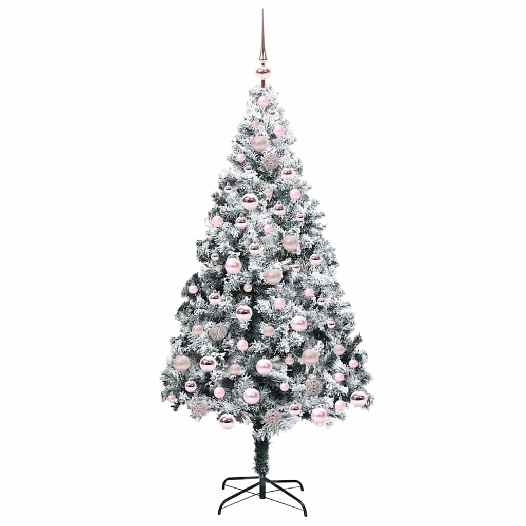 Kunstkerstboom Groen 180 x 115 cm PVC en Staal en Kunststof