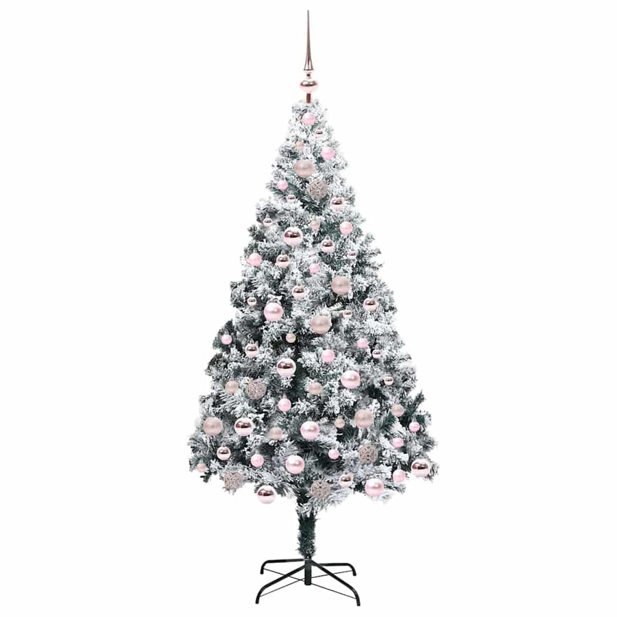 Kunstkerstboom Groen 180 x 115 cm PVC en Staal en Kunststof