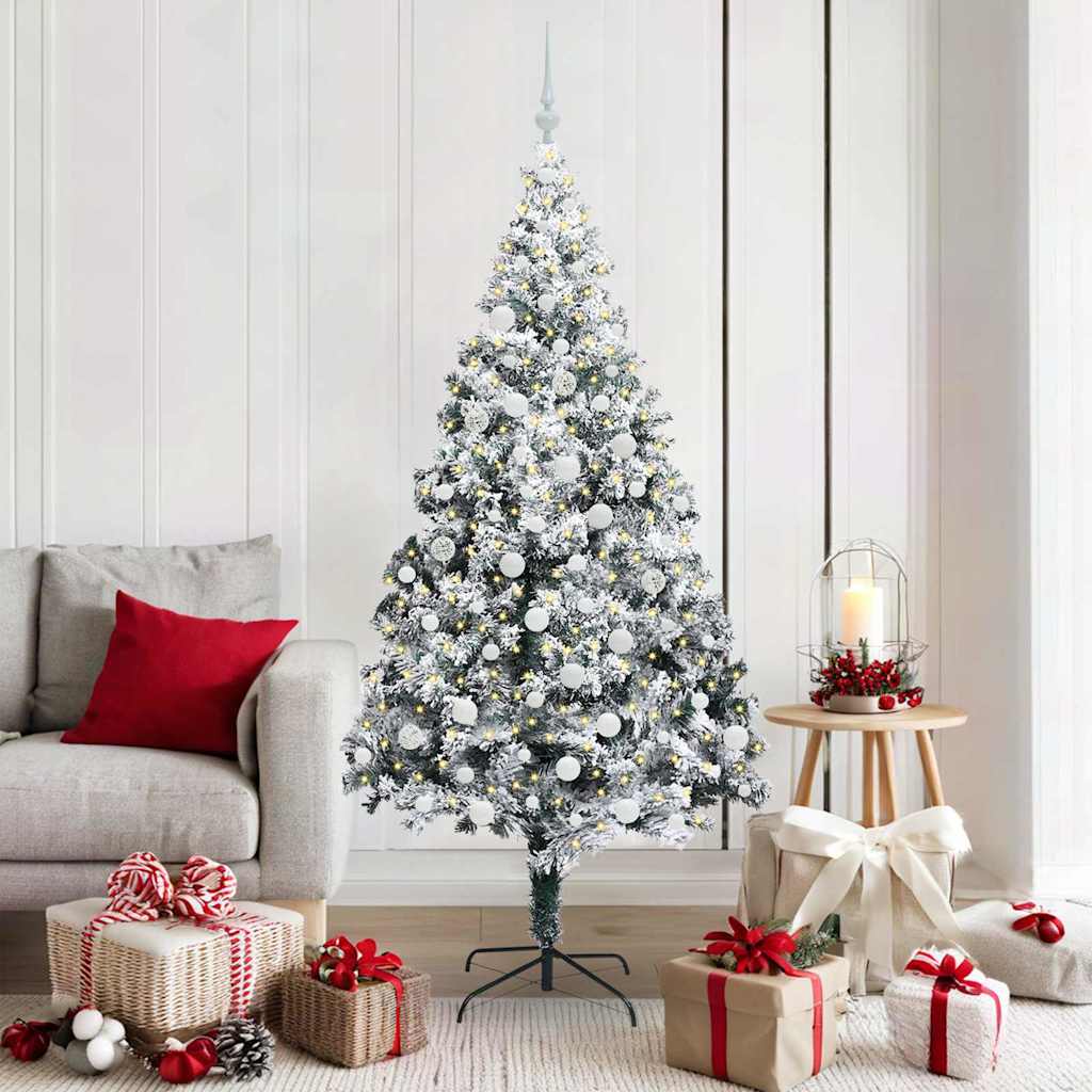 Kunstkerstboom Groen 180 x 115 cm PVC en Staal en Kunststof